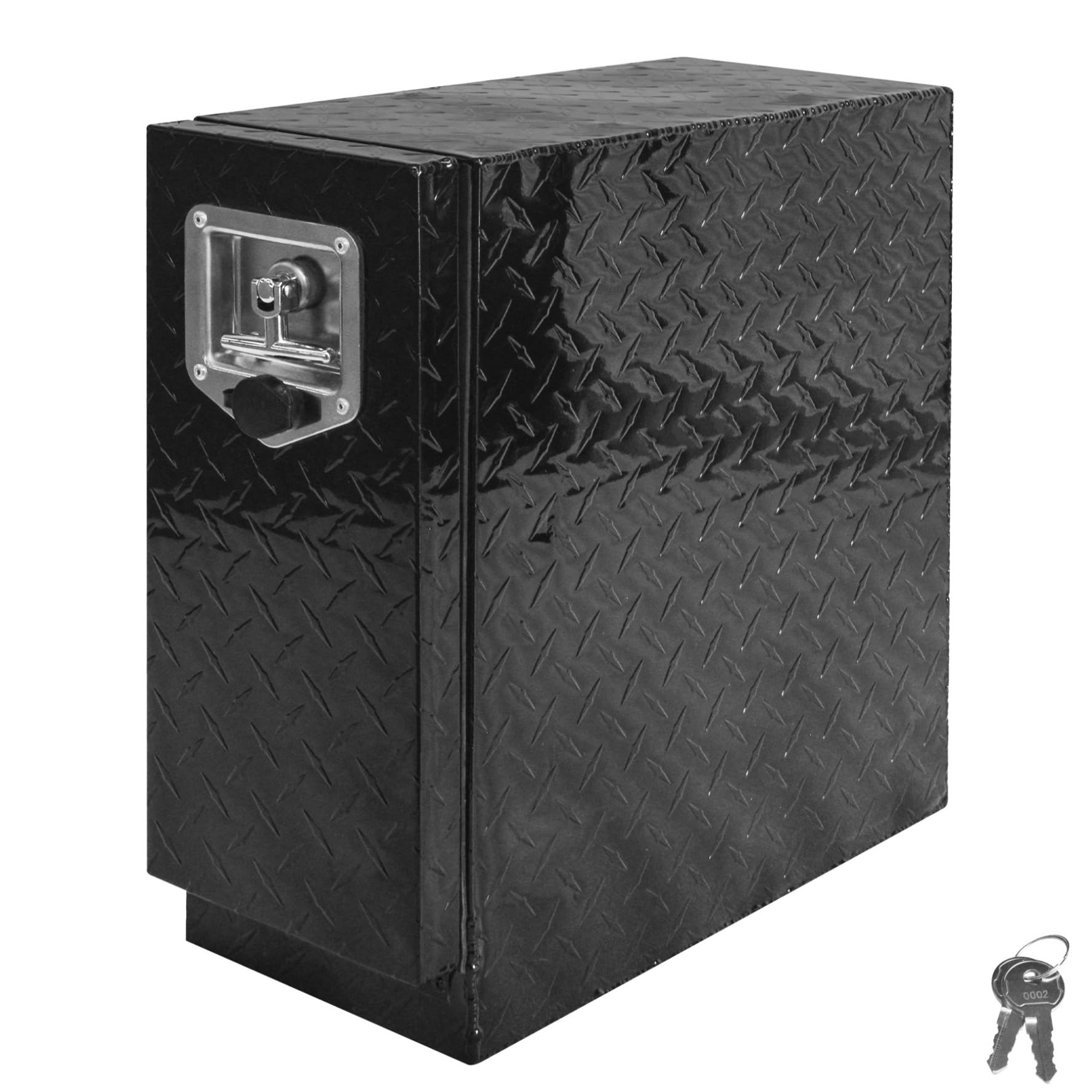 Srehloe 18'' Truck Bed Tool Box with 5 Drawer Slides Heavy Wall Aluminum Tool Chest with T-Handle Latch and Keys Storage Organizer for Outdoor Pickup