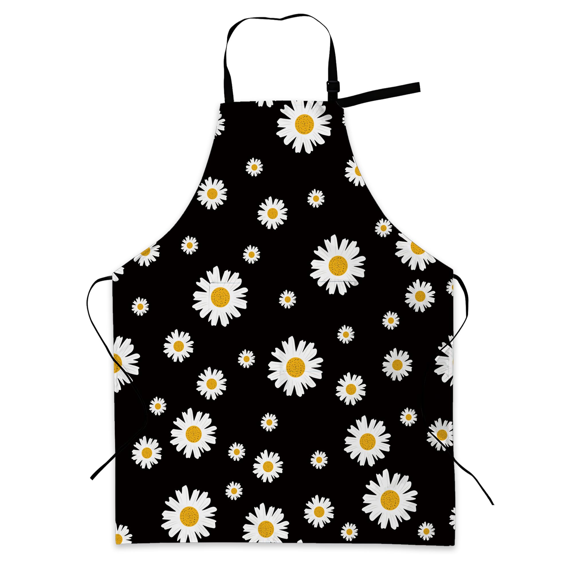 BILANGCE Apron with Beautiful Ditsy Floral, Women Men Waterproof Chef Apron with Adjustable Neck Strap and Pockets Festive Pinny for Baking BBQ Gift 28x34 Inches