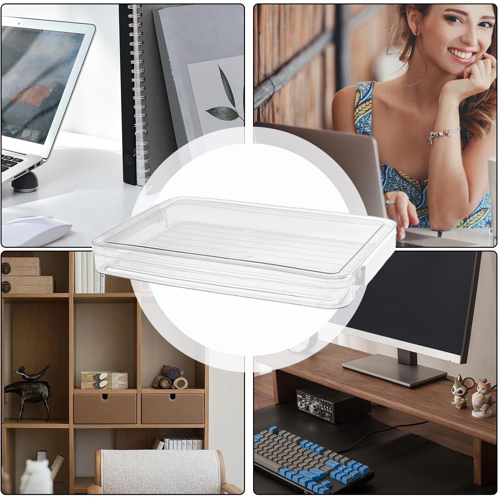 Scatola portaoggetti A4 Borsa portatile per progetti contenitore per documenti con coperchio salvaspazio