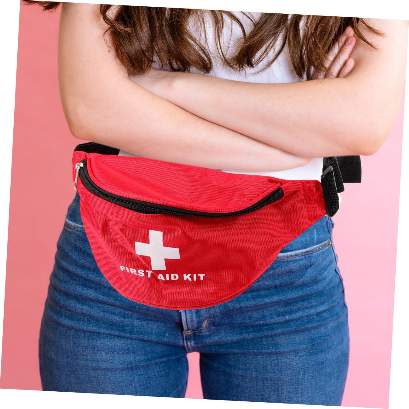 ifundom 4 Set Sacca Di Pronto Soccorso Borsa Per La Medicina Portatile Borsa Di Emergenza Vuota Borsa Per Attrezzature Mediche Borsa Di Emergenza Dell'auto Tela Di Nylon Rosso 2 Pezzi*4