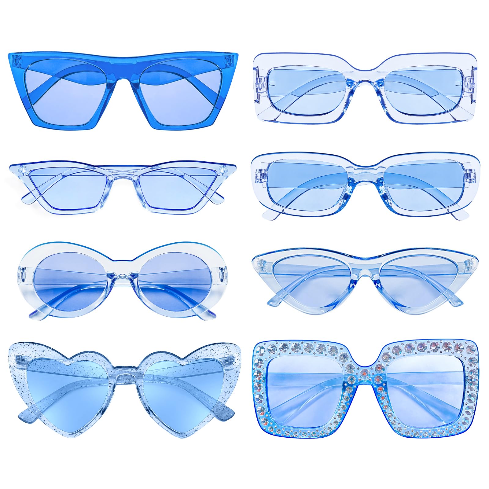 Amazon.com: SUNOVELTIES 8 Mixed Blue Style Party Sunglasses  display picture 2