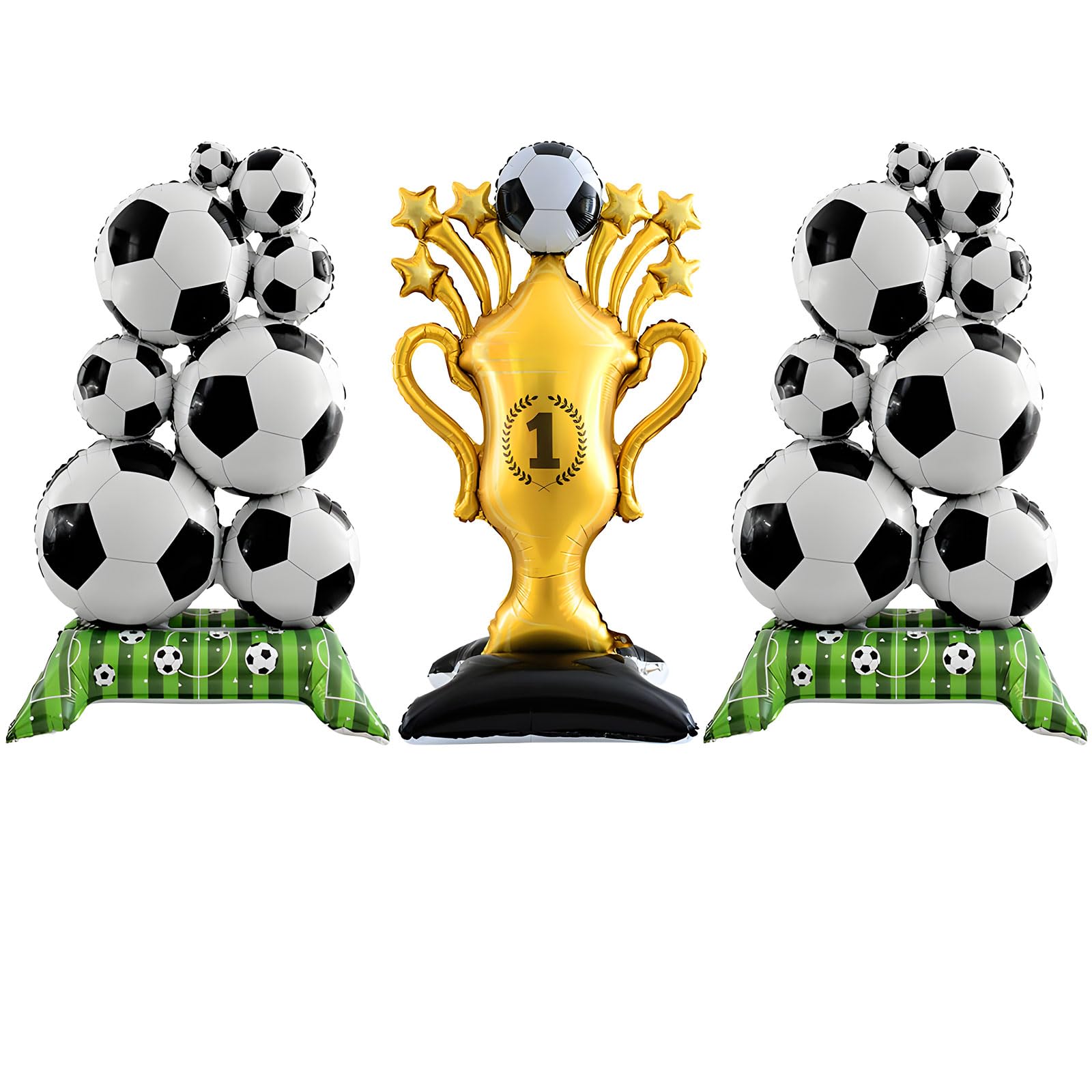 World Football Cup 2026 Party Decorations Set, Golden Trophy Football Standing Balloons, World Soccer Cup Freestanding Foil Balloons for Match Day, Pub Viewing, Sport Events Decorations