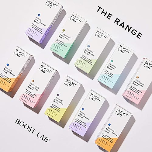 Miniatura 7 de BOOST LAB Suero iluminador de vitamina C para hombres y mujeres, piel radiante y cara, unifica el tono de la piel, manchas faciales oscuras claras,