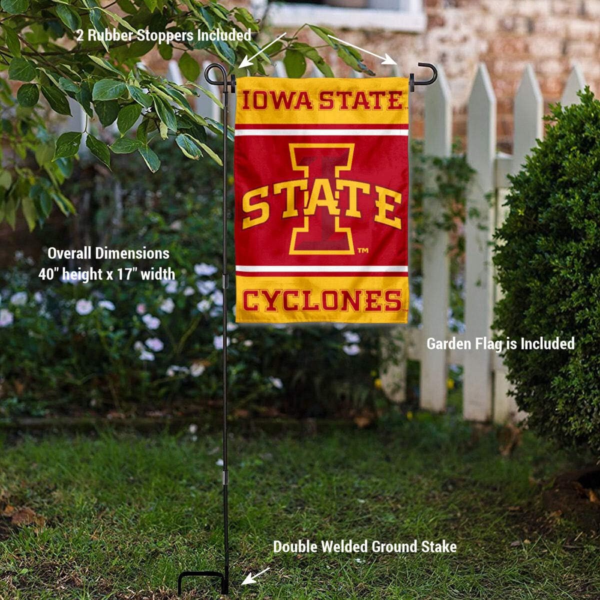 Iowa State Cyclones Garden Flag with Stand Holder - Image 3
