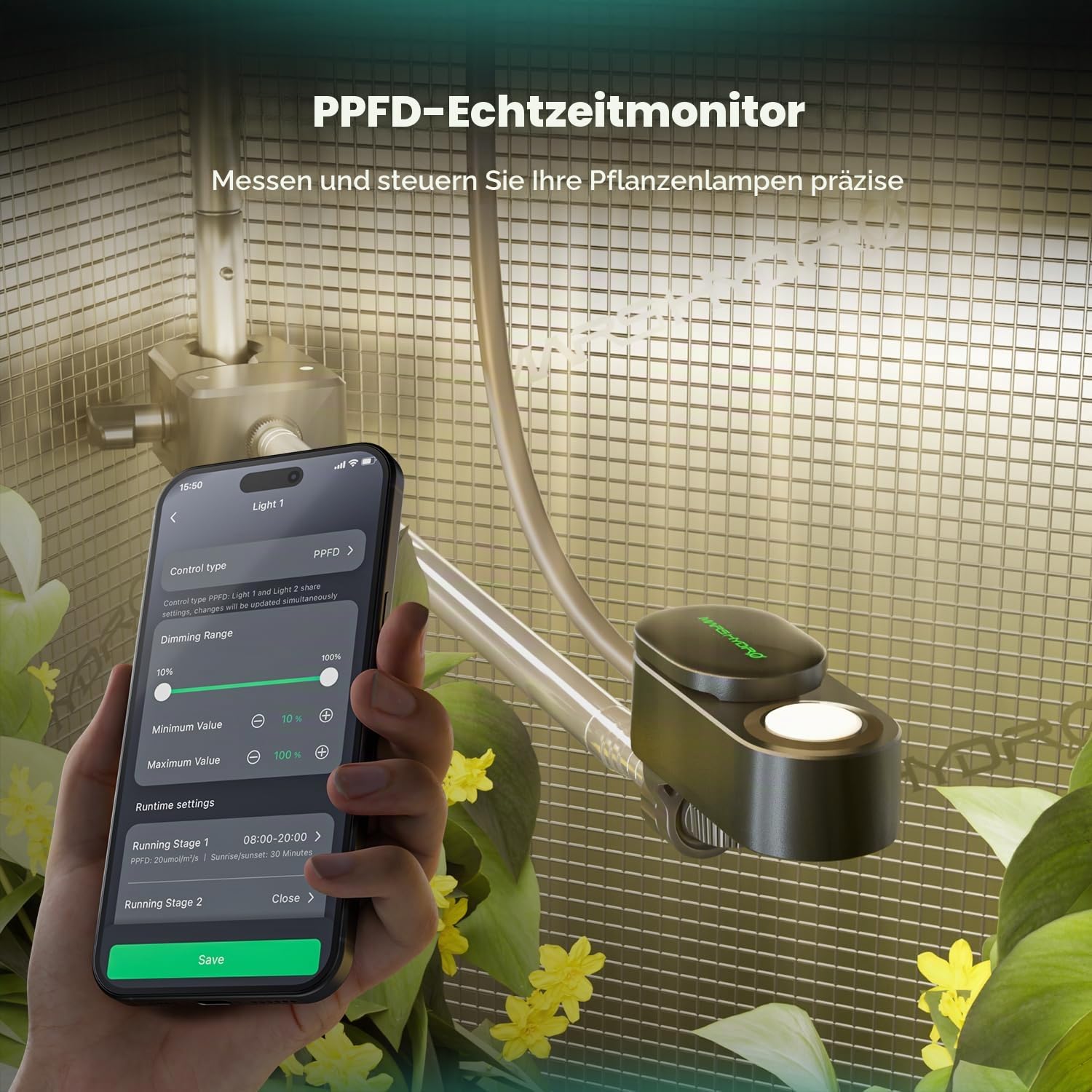 Mars Hydro Pflanzensensor Kit PPFD CO2 Boden Monitor für Innenanbau | Erweitern Sie iControl & iHub-Pro für smarten Innenanbau mit präzisem Umweltmonitoring für optimiertes Wachstum
