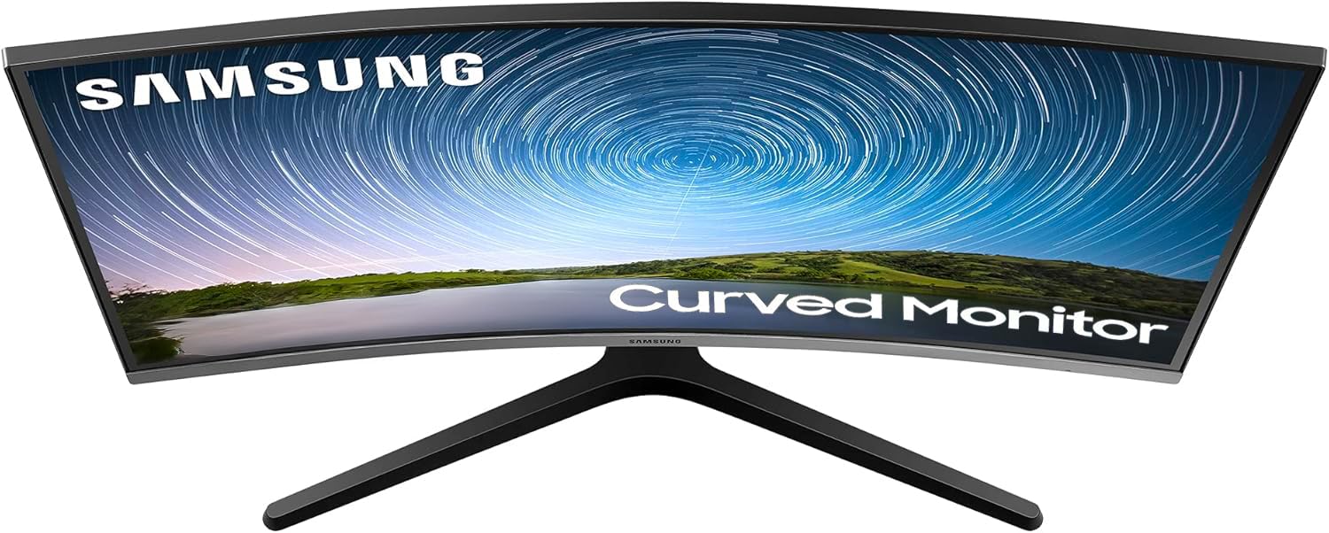 Samsung Monitor CR50 (C32R502), Curvo (1500R), 32", 1920x1080 (Full HD), VA, 75 Hz, 4 ms, FreeSync, HDMI, D-Sub, Ingresso Audio, Dark Blue Gray