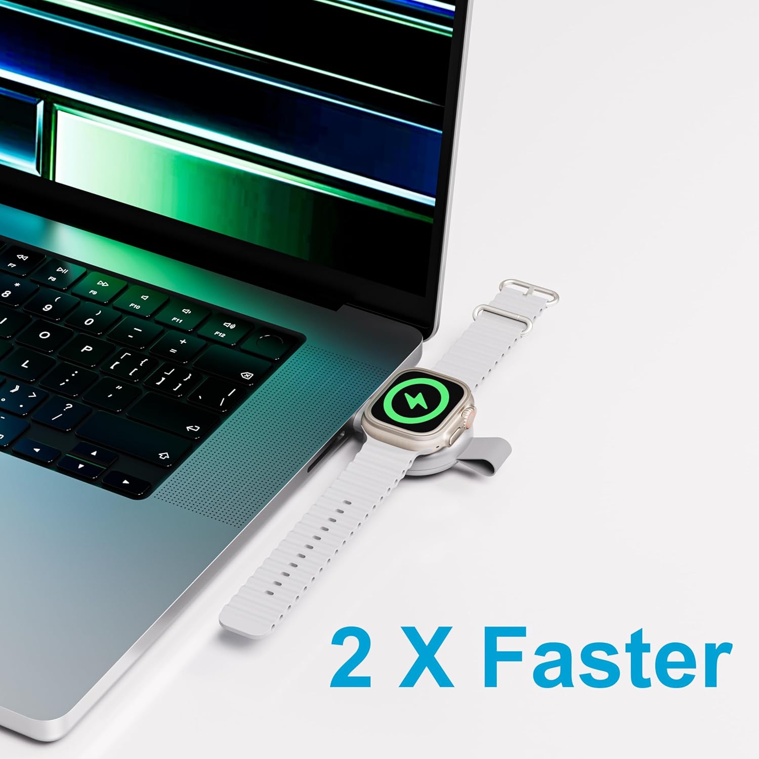 INVZI Upgraded Portable Fast Charger for Apple Watch, 5W MFi-Certified USB-C Port Fast Charging for Apple Watch Ultra/SE/9/8/7/6/5/4/3/2/1