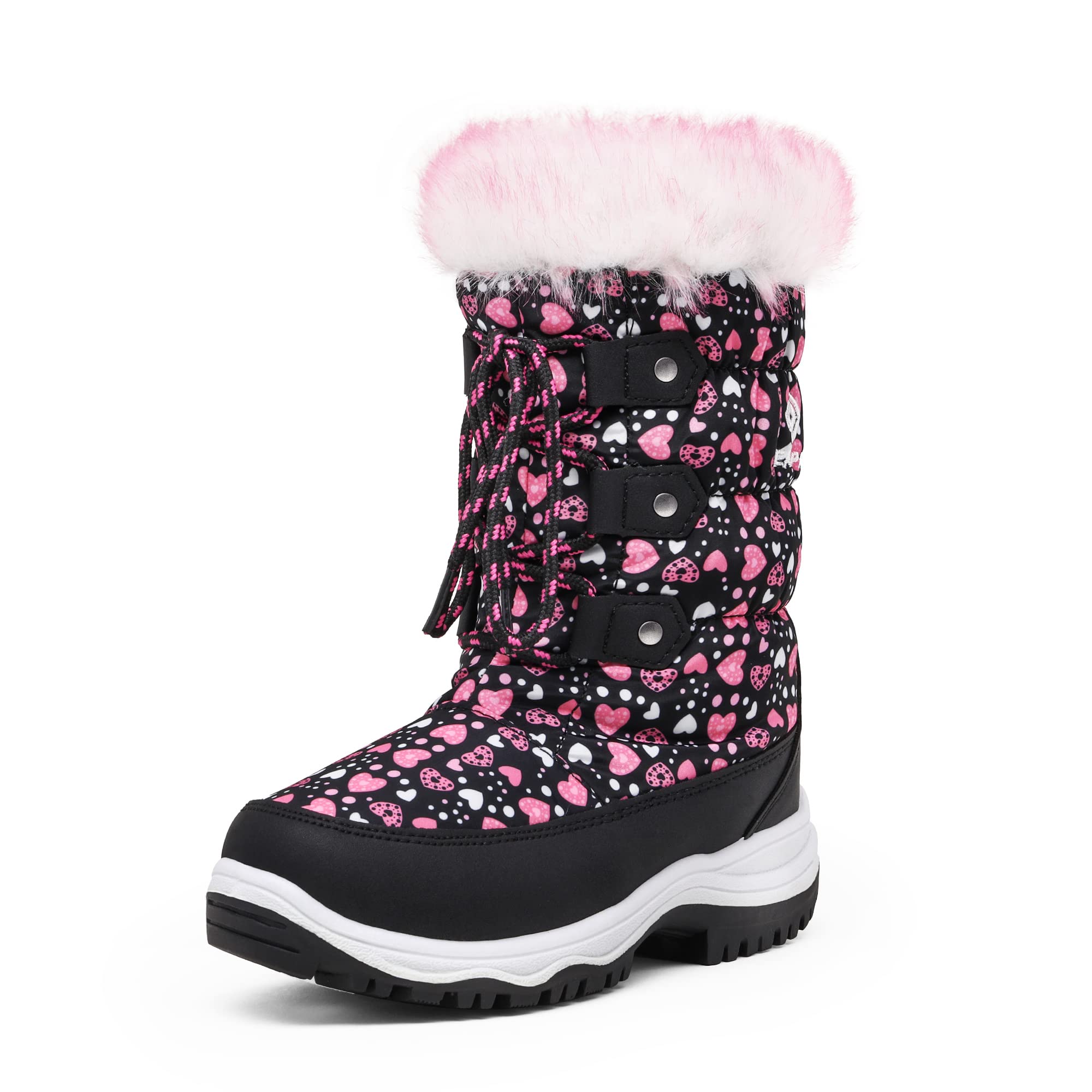 Bottes Fille Dream Pairs - Bottes Mi-Mollet Tendance Avec Étoile Et Clous - Simili Cuir Doublure Polaire