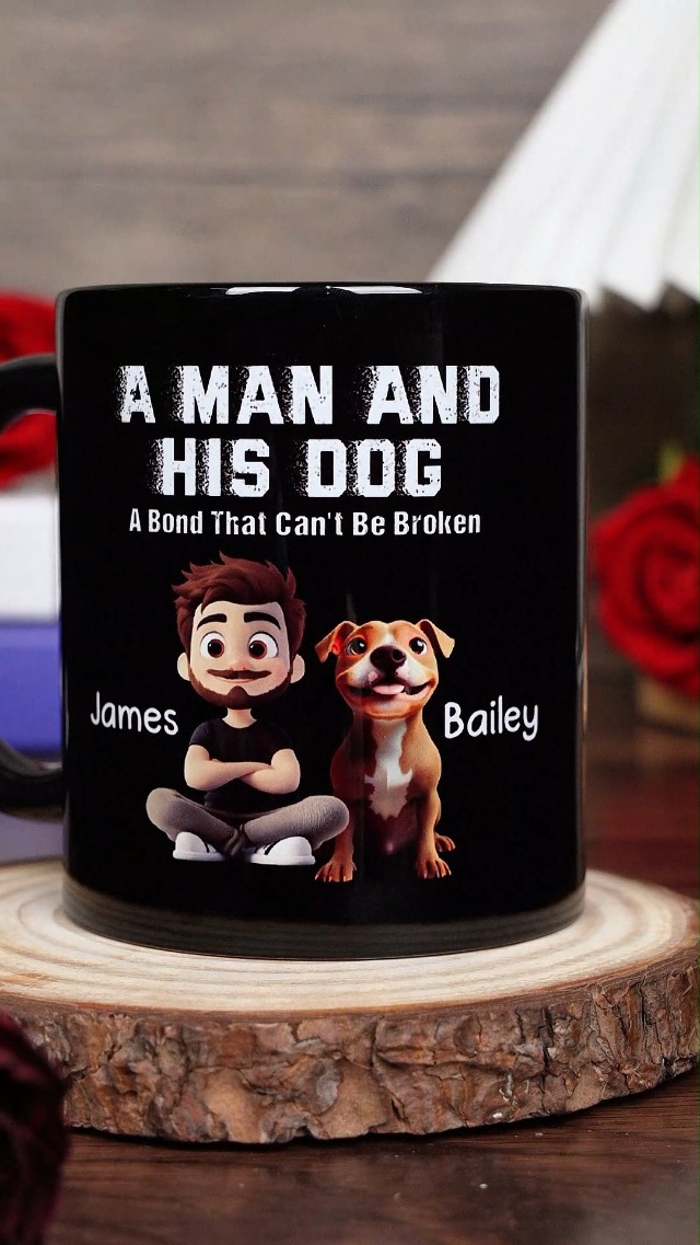 Taza personalizada para papá con perro de cerámica 11 oz miniatura 7