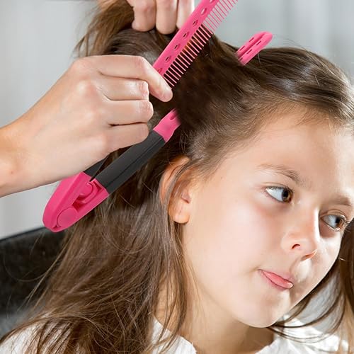 Miniatura 8 de POPETPOP 2 unids en forma de V peine de pelo peine peine de peluquería ligero peine en forma de V cepillo de pelo