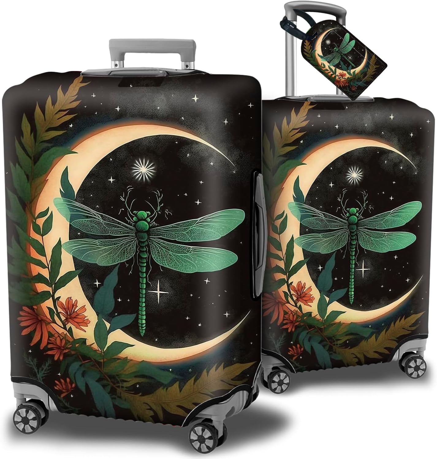 Luggage Cover Suitcase Protector + Luggage Tag, Dragonfly