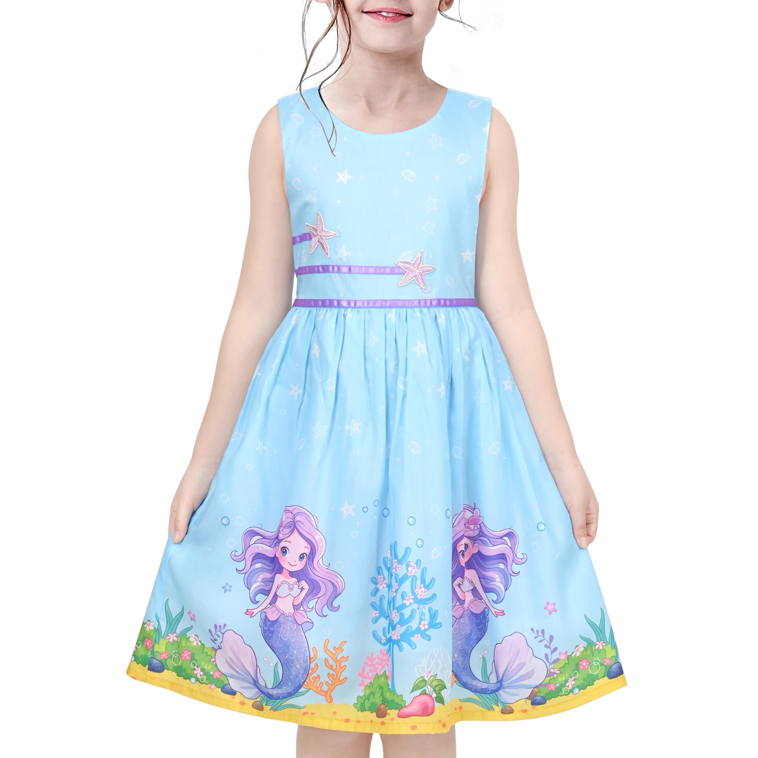 Sunny Fashion Vestido para niña Morado Rosa Flor Doble Corbata de moño Fiesta niños Sol 4-12 años