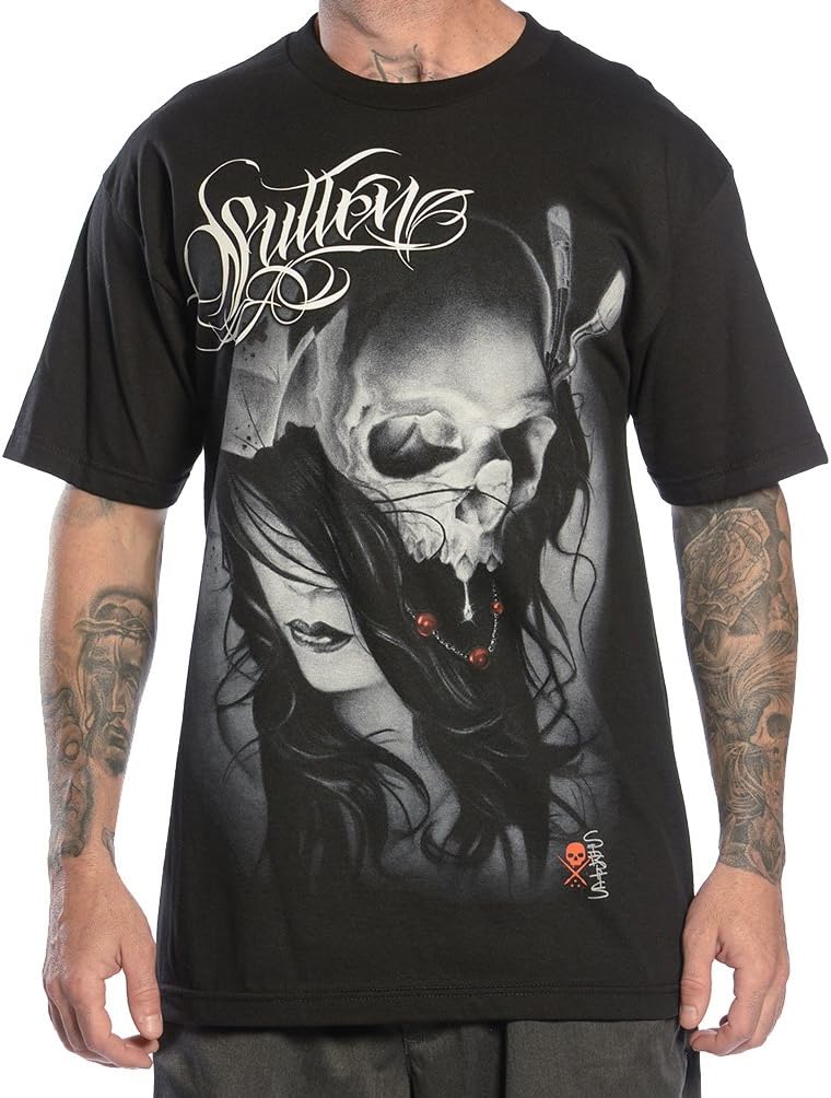 Sullen Clothing Men's Sirris Tattoo Skull T-Shirt Tee Black