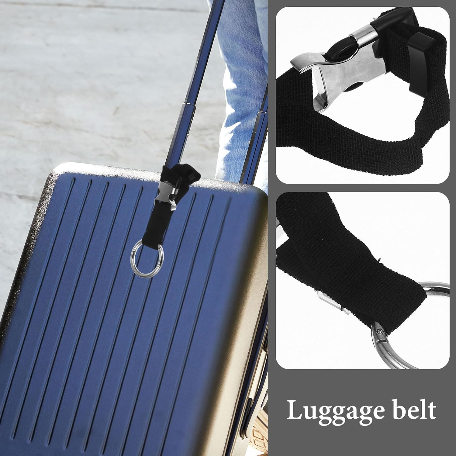 2pcs Adjustable Luggage Bag Straps with Metal Buckles, Heavy Duty Webbing Suitcase Belt for Travel and Camping, Securely Hold Luggage, for Travel Lovers and Camping Enthusiasts