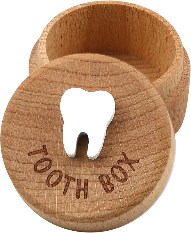 free-space Caja de Hada de los Dientes Caja de Almacenamiento de Recuerdos de Dientes caídos de Madera Tallada en 3D Regalo para niño o niña (Caja de Hada de los Dientes)
