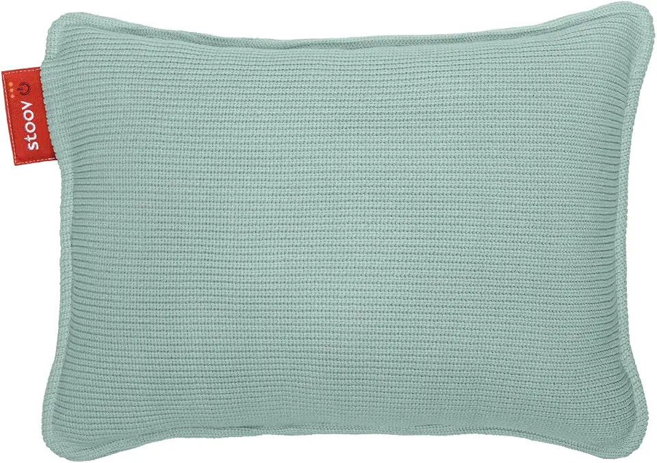 Stoov Heizkissen mit Abschaltautomatik - Kabelloses Wärmekissen mit Standard Akku: 2 bis 4 Std. Wärme - Elektrische Wärmflasche für Rücken & Nacken - Ploov¹ 45x60 cm Gestrickt Grün