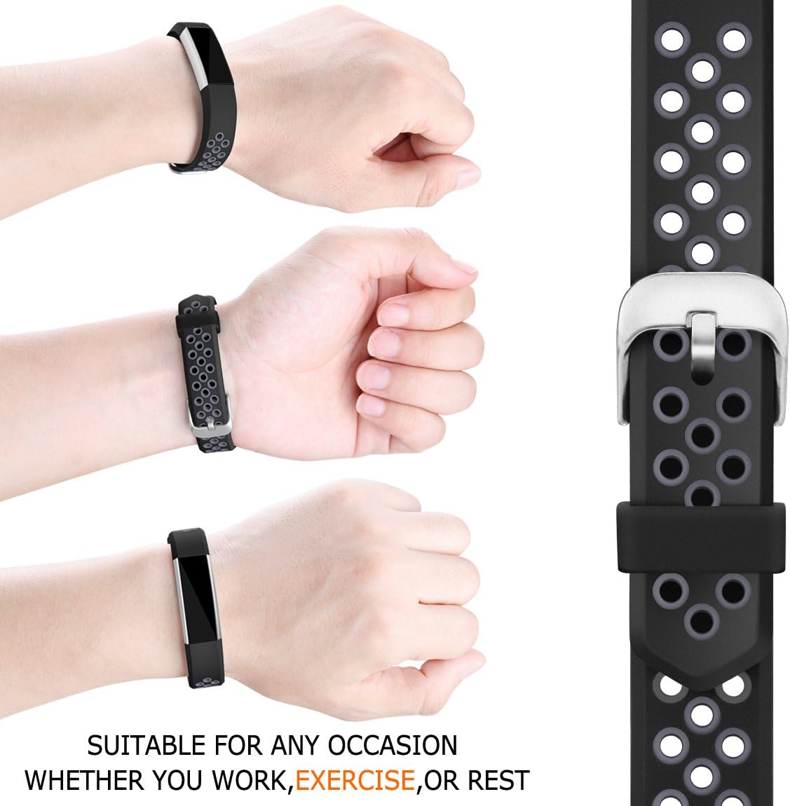 Maledan Competible with Alta HR/Alta and Ace Bands, Replacement Accessory Sport Bands with Air Holes
