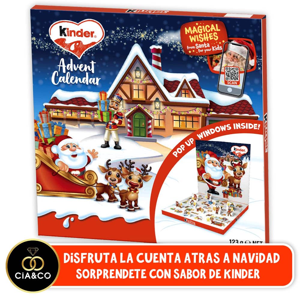 Kinder Calendario de Adviento POP UP 2025 24 Chocolates Variados 125 g