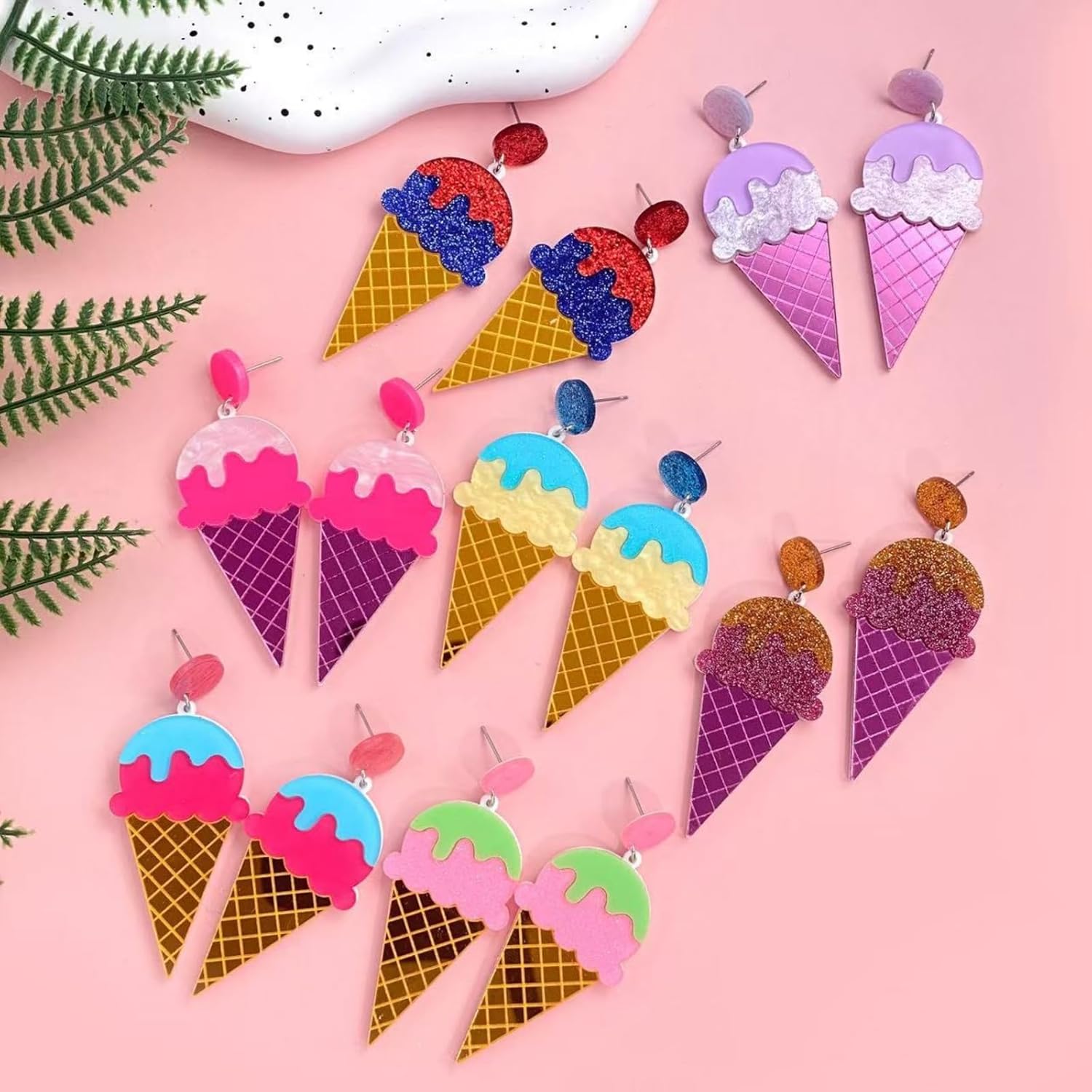 Handmade Food Ice Cream Earrings for Women Colorful Sweet Kawaii Unique Simulation Ice Cream Earrings Creative Summer Jewelry - Image 5