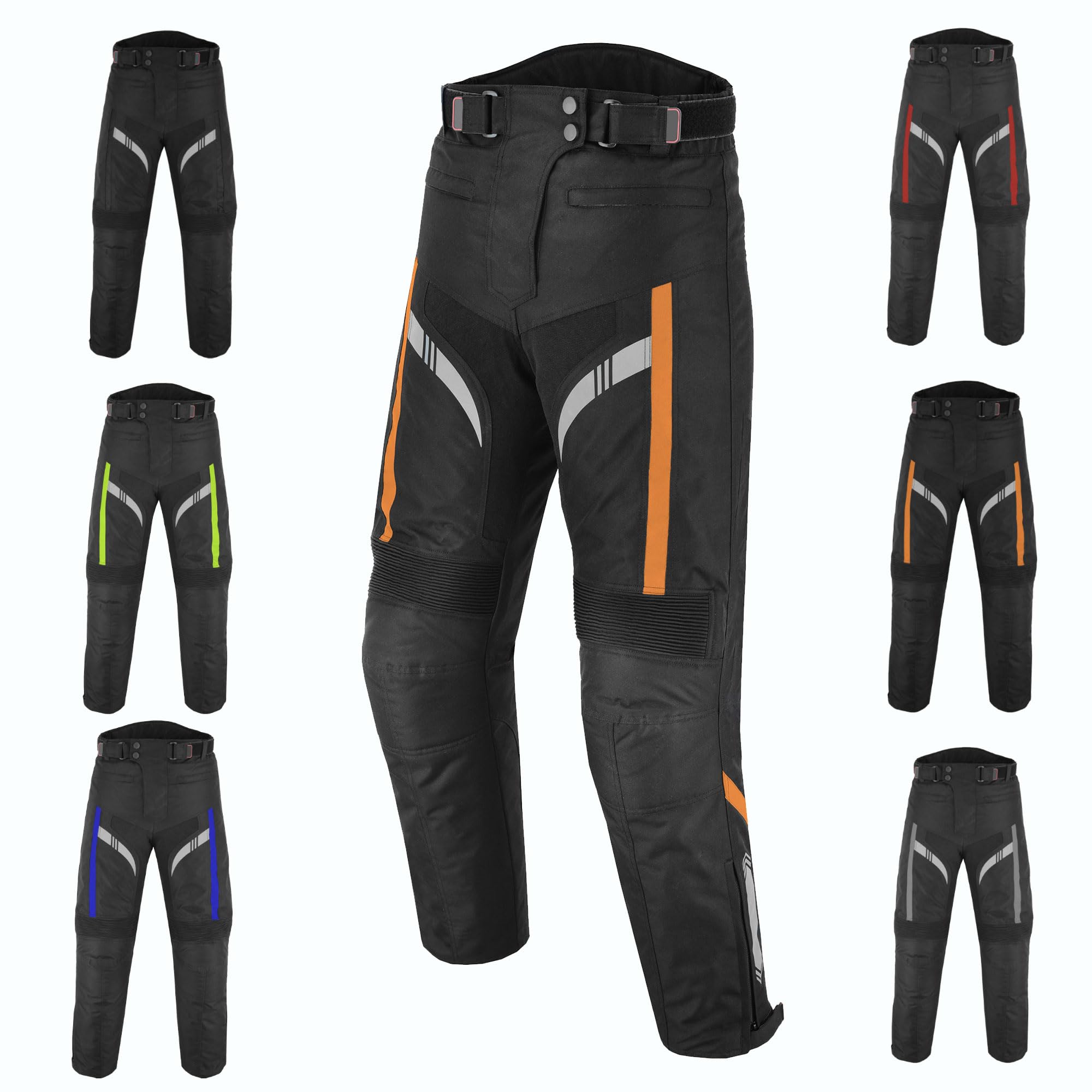 Pantalones de motorista para hombre, resistentes al agua, para moto, con blindaje extraíble