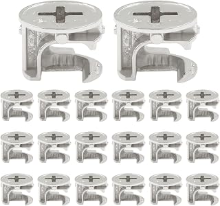 Waziaqoc 20Pcs Furniture Cam Lock Fasteners, 15 mm Furniture Connecting Lock Nut Cabinet Drawer Wardrobe Panel Connecting