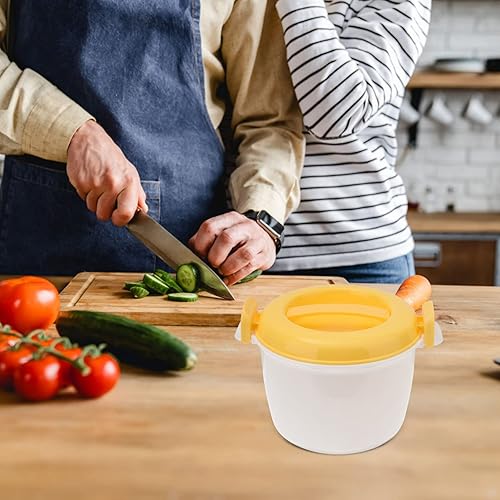 Miniatura 3 de UPKOCH Mini olla arrocera para microondas, olla de cocción al vapor, recipiente para cocinar pasta, recipiente de alimentos para microondas, olla de