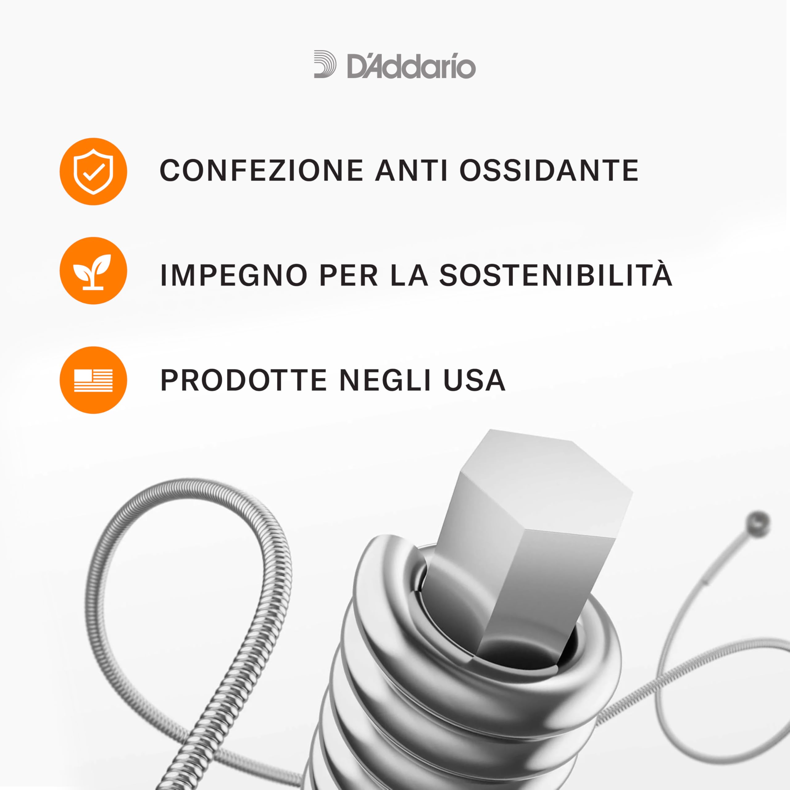 D'Addario EXL156 - Muta di corde placcate in nichel, avvolte in acciaio, per basso The Fender VI (intervalli di: .024-.084)