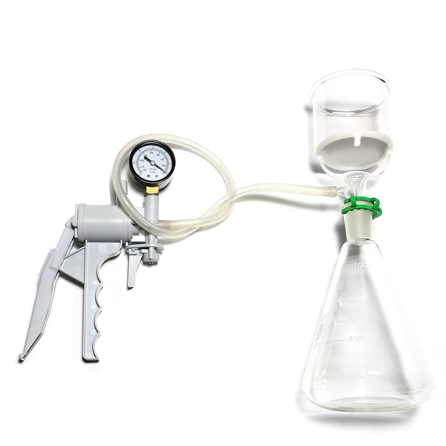 1000ml,Vacuum Suction Filter Device,200ml Buchner Funnel,1L 24/40 Erlenmeyer Flask,with Handle Pump