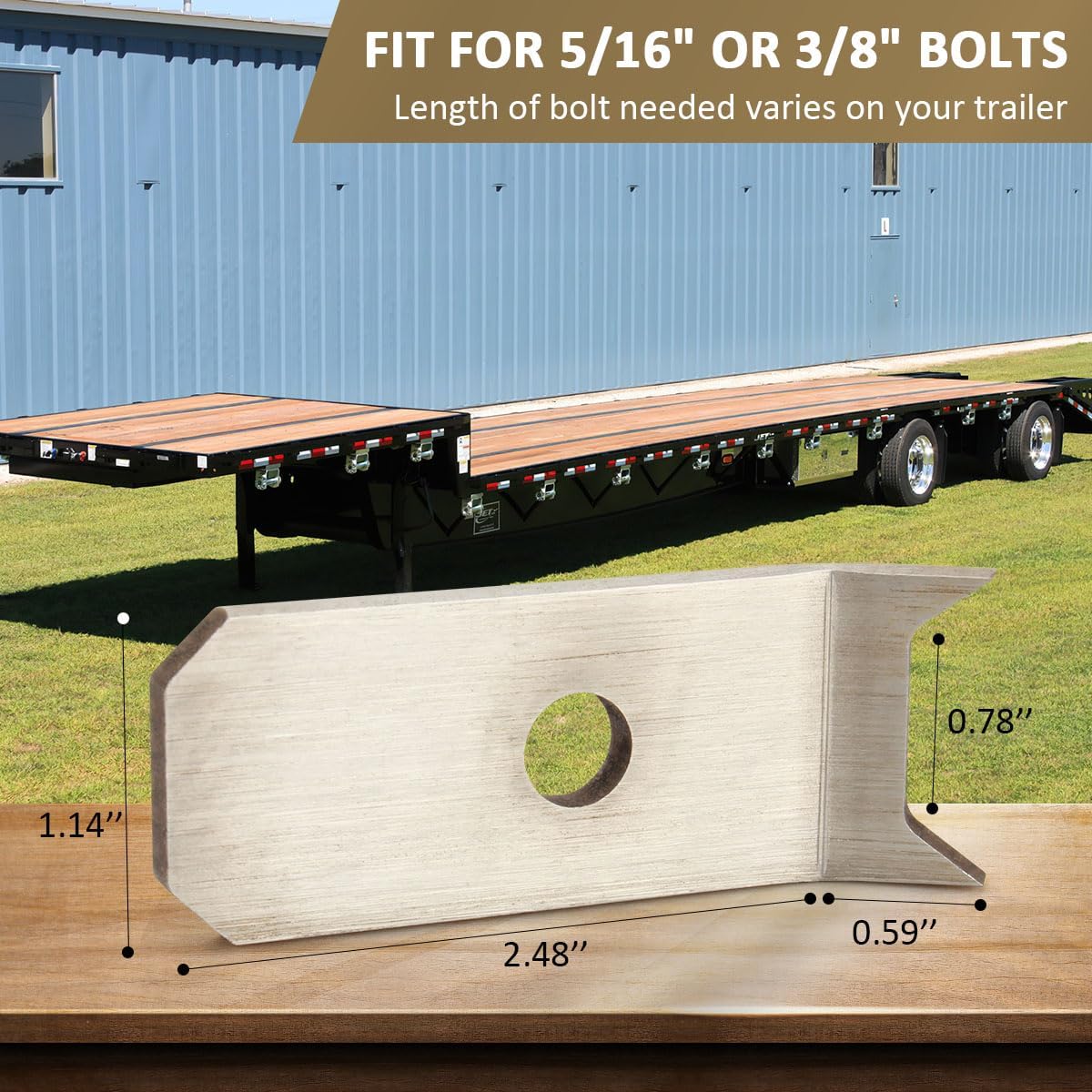 (24pcs) Trailer Wood Deck Clips Heavy Duty Floor Hold Down Steel Clips 1/4" Plate Replacement for Utility Trailer, Truck, Warehouse, Boat Deck Planks, Bearcl, Bearclaw Steel Clips Tie Down Anchor Kit