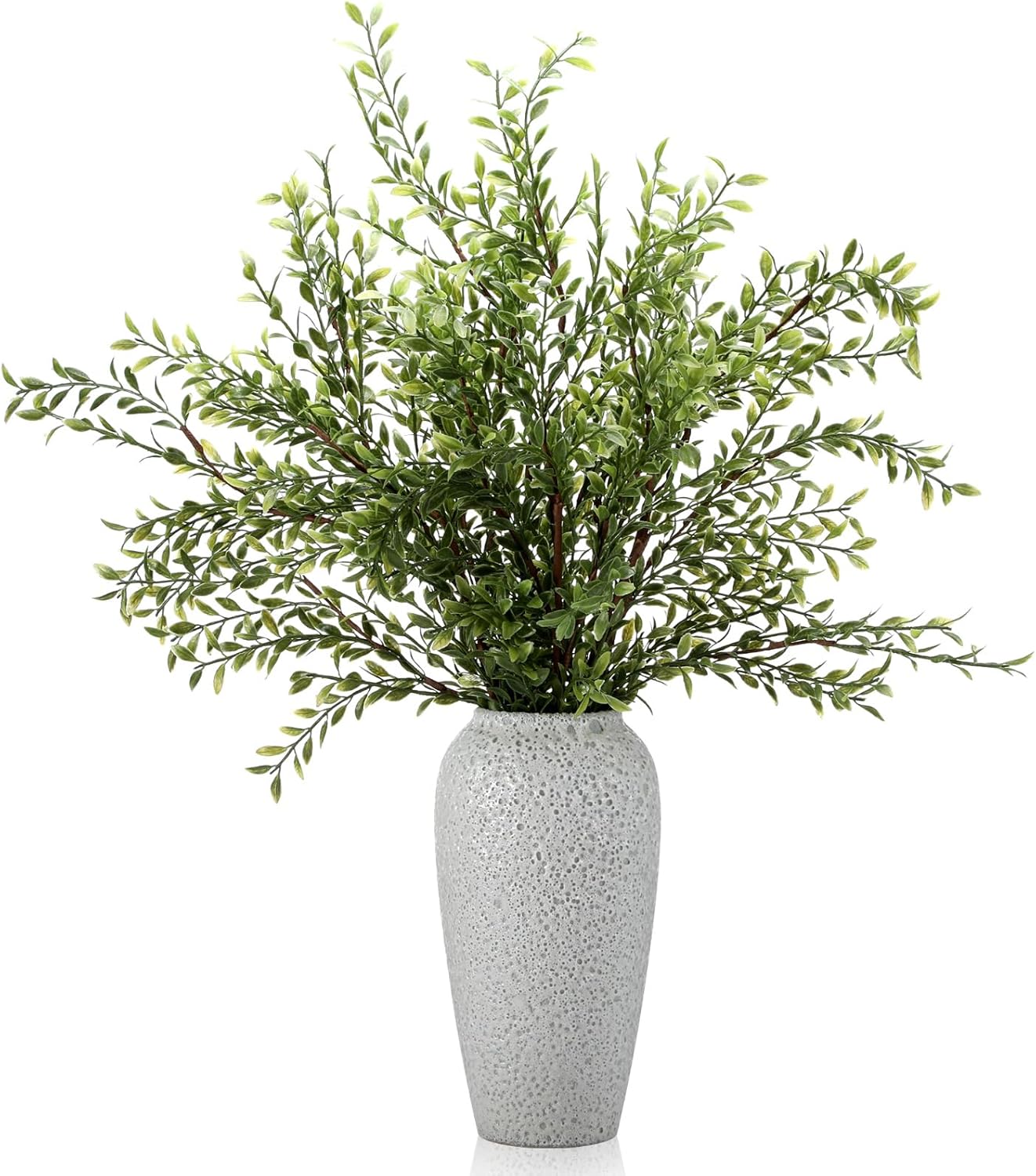 6 Pack 43" Artificial Eucalyptus Branches for Spring Home Decor, Tall Faux Greenery Stems for Vases, Centerpieces, Wedding Arrangements, Table Displays, Farmhouse Modern Floral Decorations
