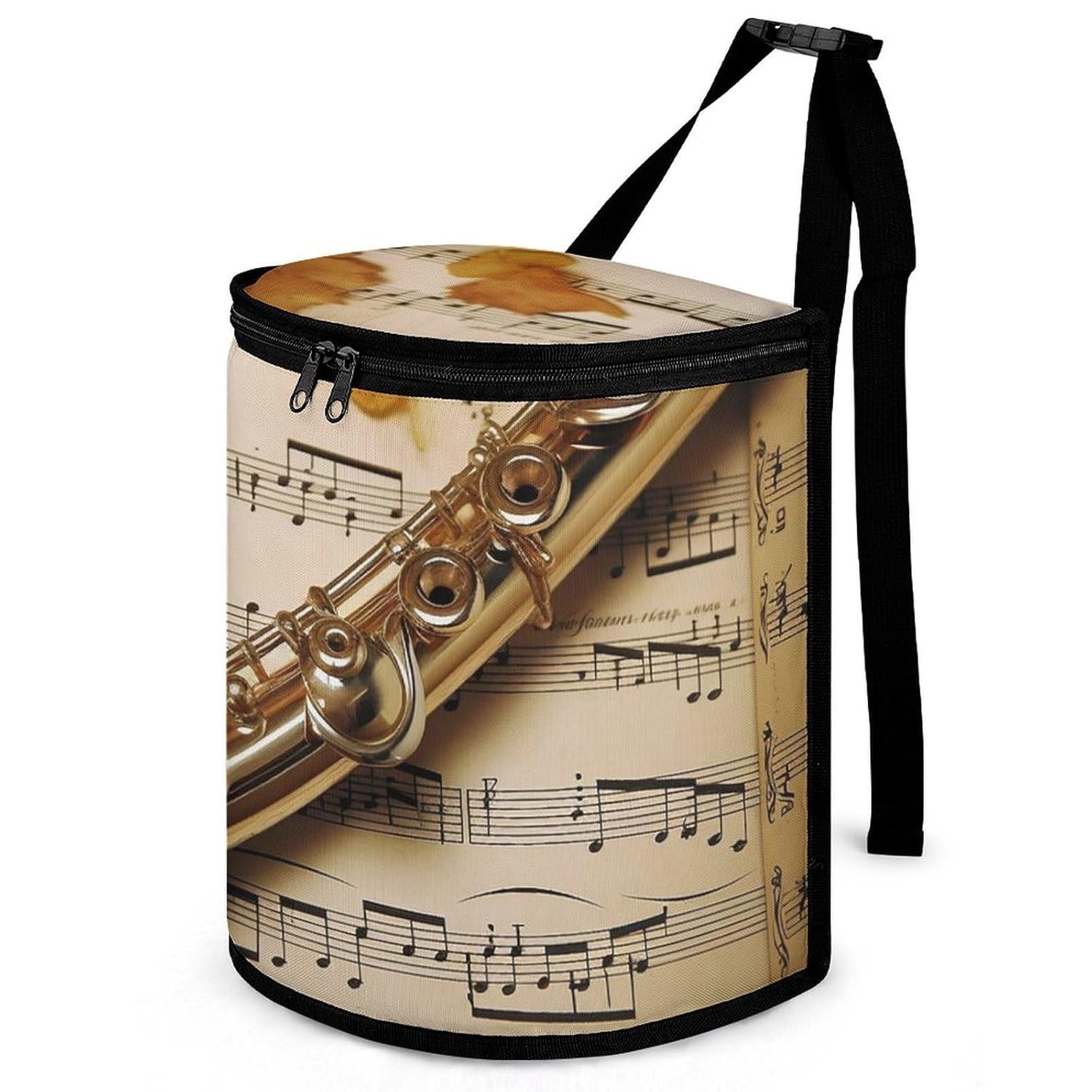 Hanging Car Trash Bag Flute Music Printed Car Garbage Storage Bag Leakproof Car Trash Can Portable Garbage Storage Bags