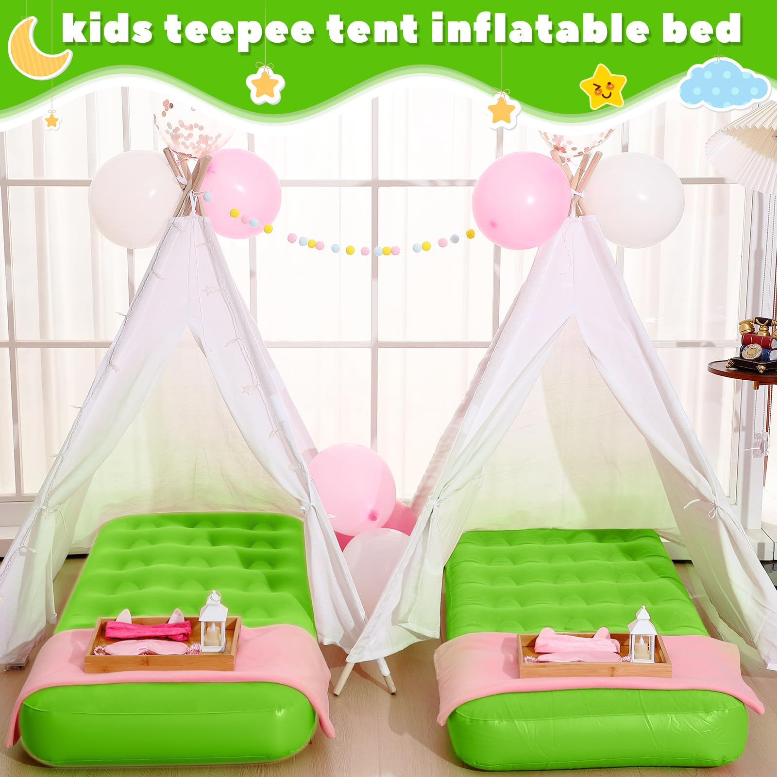 Leyndo Kids Air Mattress Bulk Toddler Inflatable Bed Blow up Camping