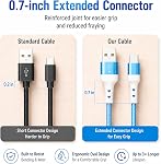 USB C Cable, USB-A to USB-C Fast Charging Cable 6-Pack (3/3/3/6/6/10ft), Nylon Braided USB-C Charging Cords, Compatible with iPhone 17/16/15 Series, Samsung Galaxy, Google Pixel & More