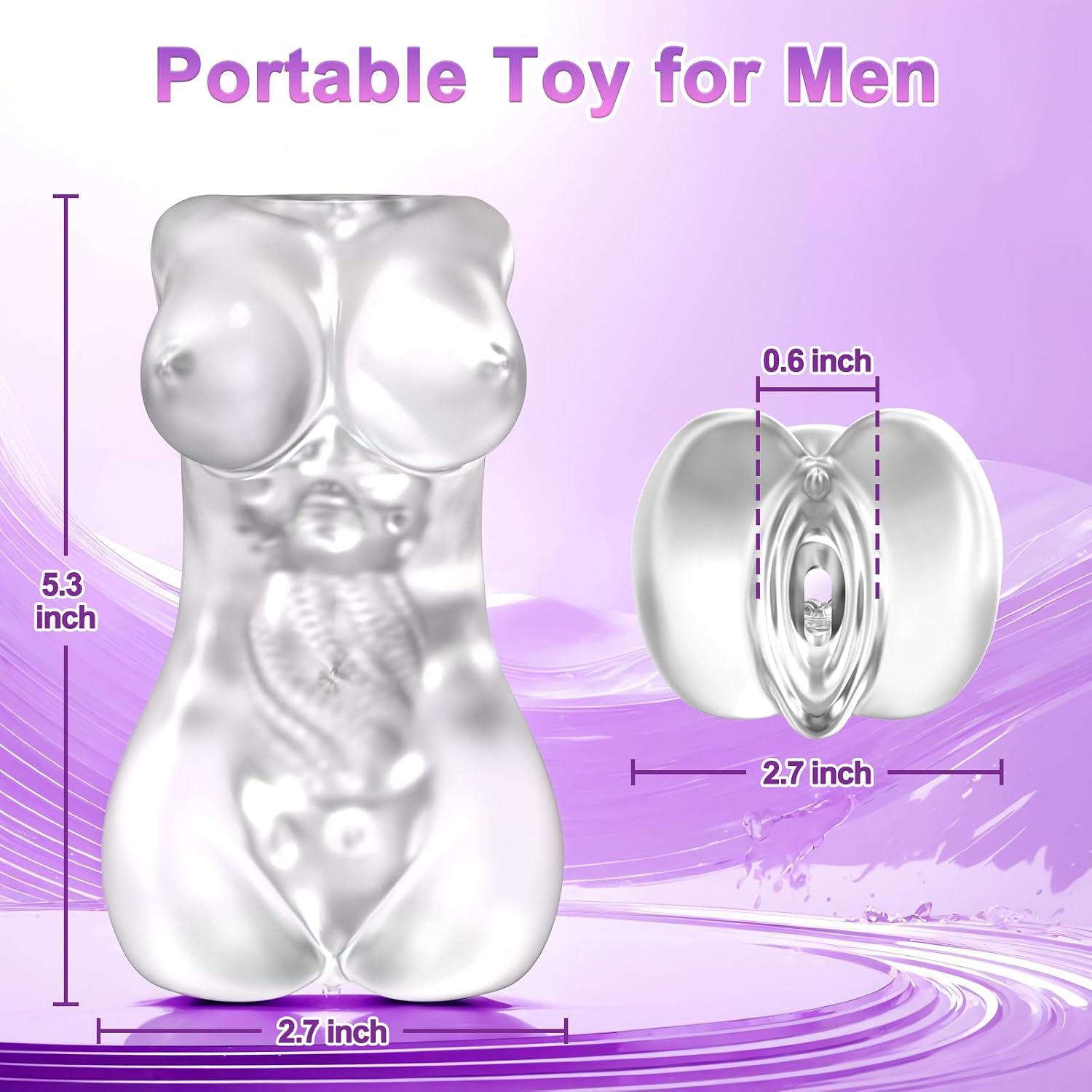 Pocket Pussy Male Masturbator Sex Toys for Men, Sex Doll Stroker Adult Sex Toy, Realistic Vagina Textured Blowjob Penis Training TPE Masturbation Sleeve for Males