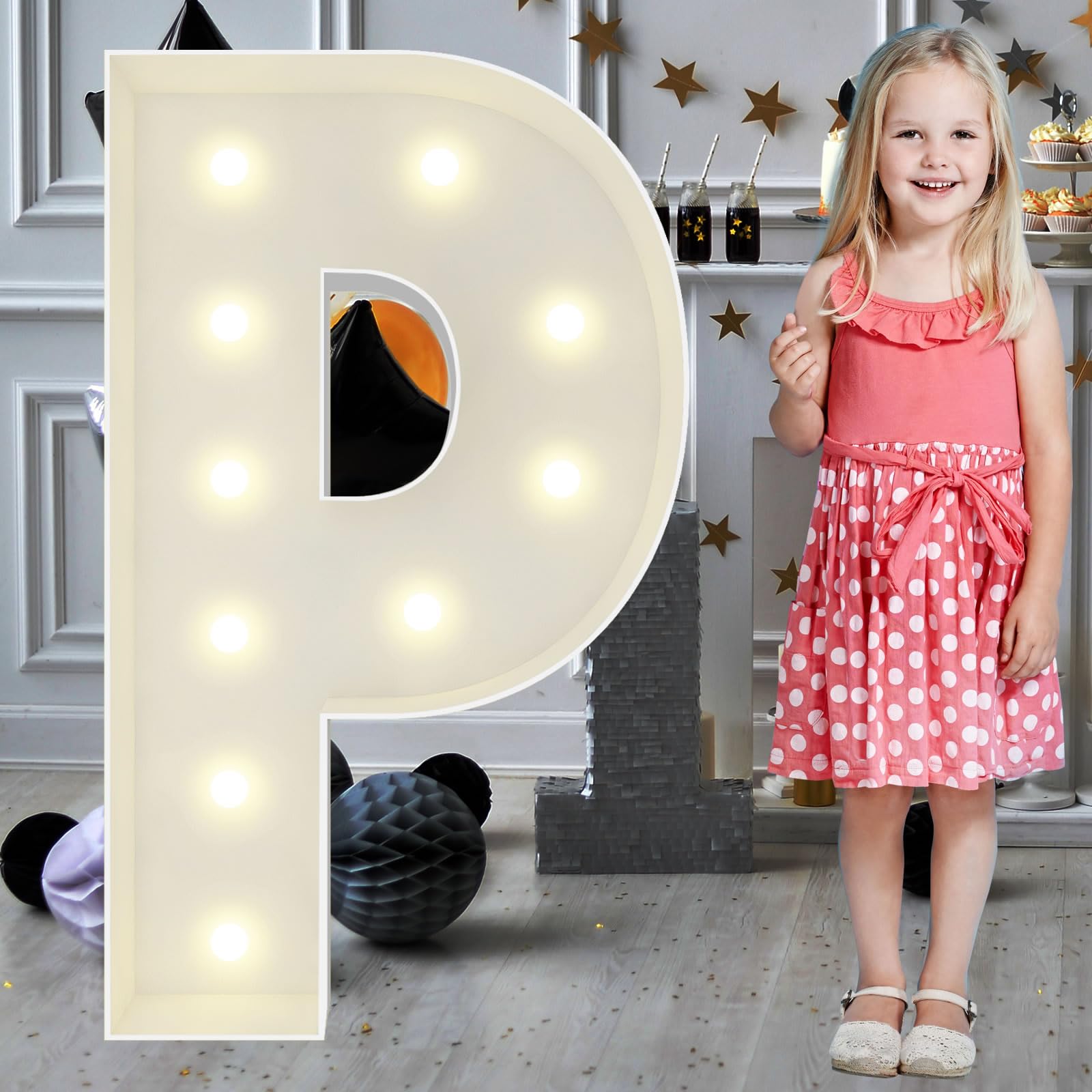 3FT Marquee Light Up Letters P, Big Marquee Letter for Baby Shower Birthday Engagement Wedding Marry Me Party Decor Graduation Prom 2026