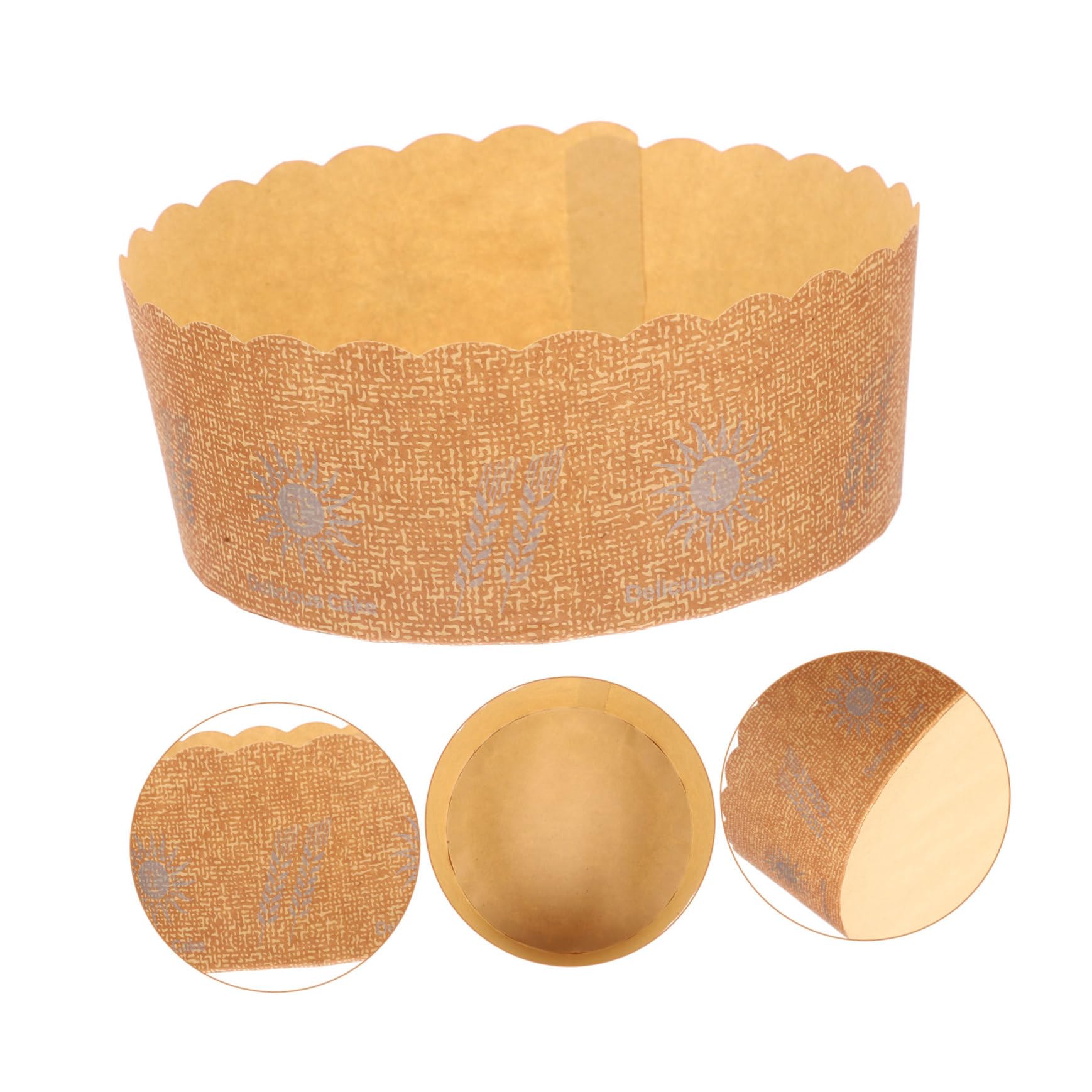 COLLBATH 100 Stück Braune Papier Cupcake Förmchen aus Stabilem Backpapier Praktische Backbecher mit Kreativem Design für Muffins und Kuchen zum Backen