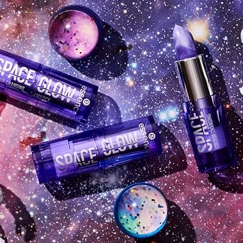 essence Space Glow Color Changing ruj, mor, renk uyumlu, ekspres sonuç, parıltılı, vegan, Clean Beauty standardımıza uygundur, alkol içermez (3,2 g)