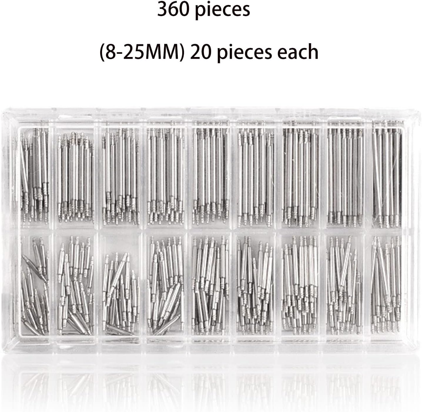 8mm-25mm Stainless Steel Spring Bars Watch Strap Bracelet Repair Tools Watchband Link Pin Smartwatch Durable Accessories Spring Bars 22mm 20mm Thin 18mm For Watch Band Pins Heavy Duty Assortment Quick