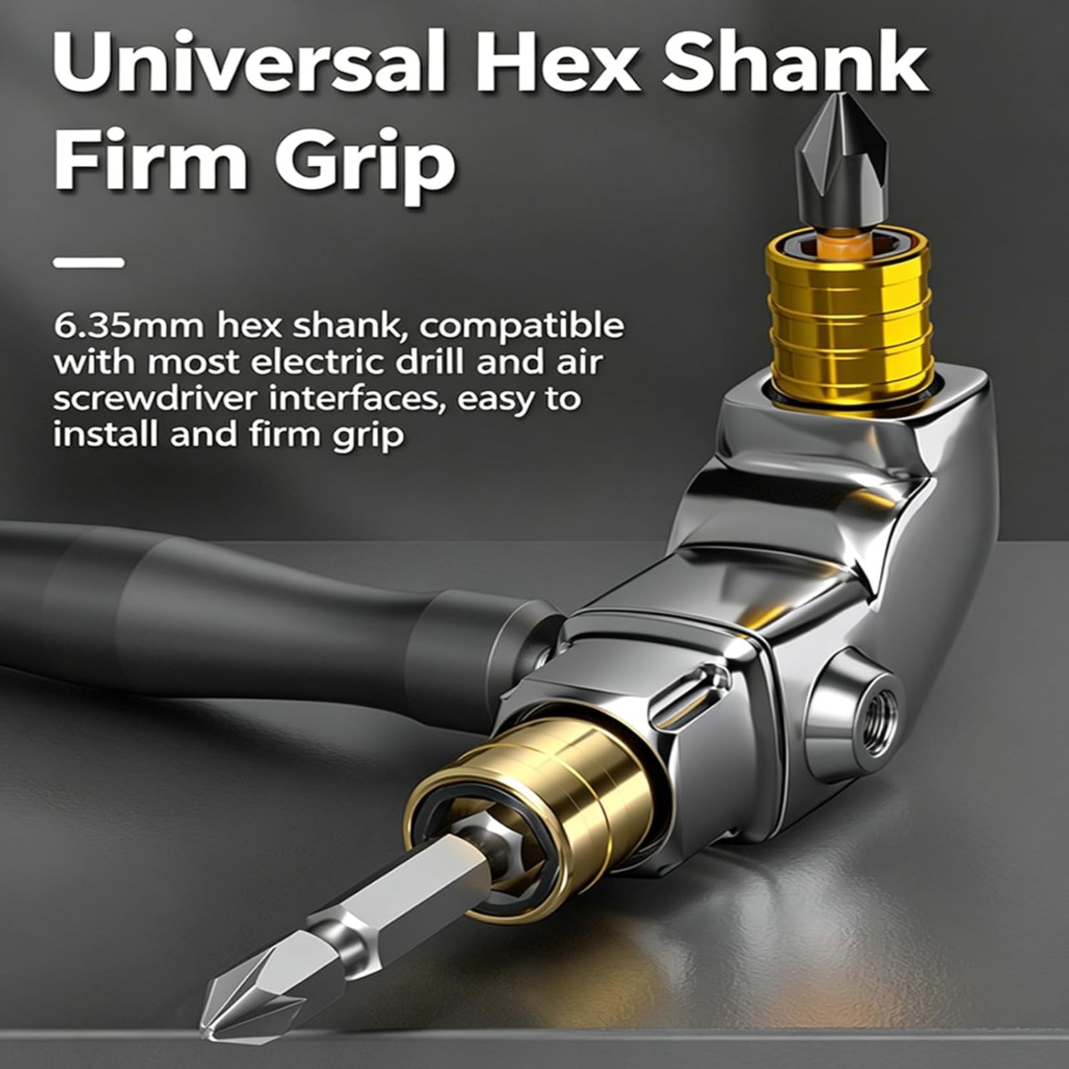 Rotatable 90 Degree Right Angled Drill Adapter Confined Areas Suitable for Electric Drill Nut Driver Work Assembly