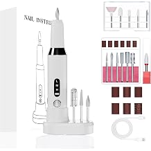 Nail Drill Kit,Nail File Cordless Nail Drill Machine for Gel Powder Nails,Professional Portable Manicure Pedicure Rechargeable Lightweight for Home Salon Use