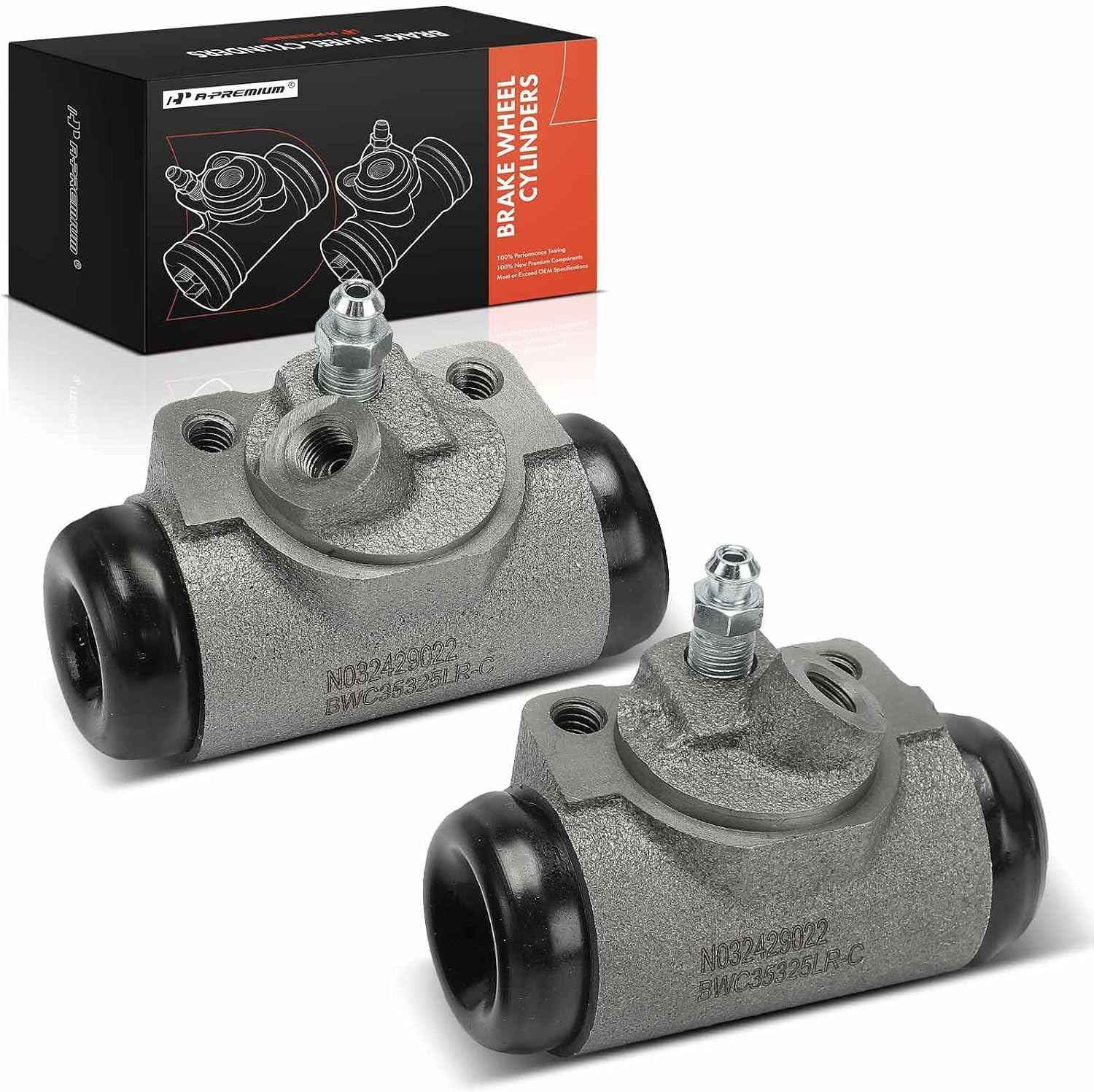 A-Premium Drum Brake Wheel Cylinder Compatible with Select Chevrolet, Dodge, Ford, GMC, Plymouth & International Harvester Models - F-100, F-250, F-350, E-100 Econoline, C20 Pickup, B350, 2-PC Set
