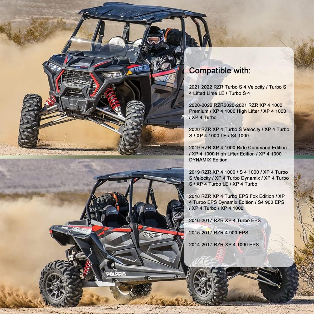 NIXFACE RZR XP 4 1000 Nerf Bars Rock Sliders Fit for 2014-2023 Polaris RZR XP4 1000/4 Turbo (4 Doors) - Black