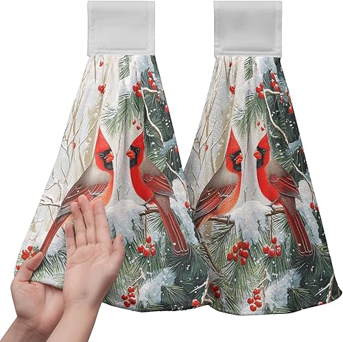 Miniatura 10 de Toallas de cocina colgantes de calabazas de otoño, 2 piezas, color naranja, para colgar platos, toalla de mano decorativa de poliéster suave y