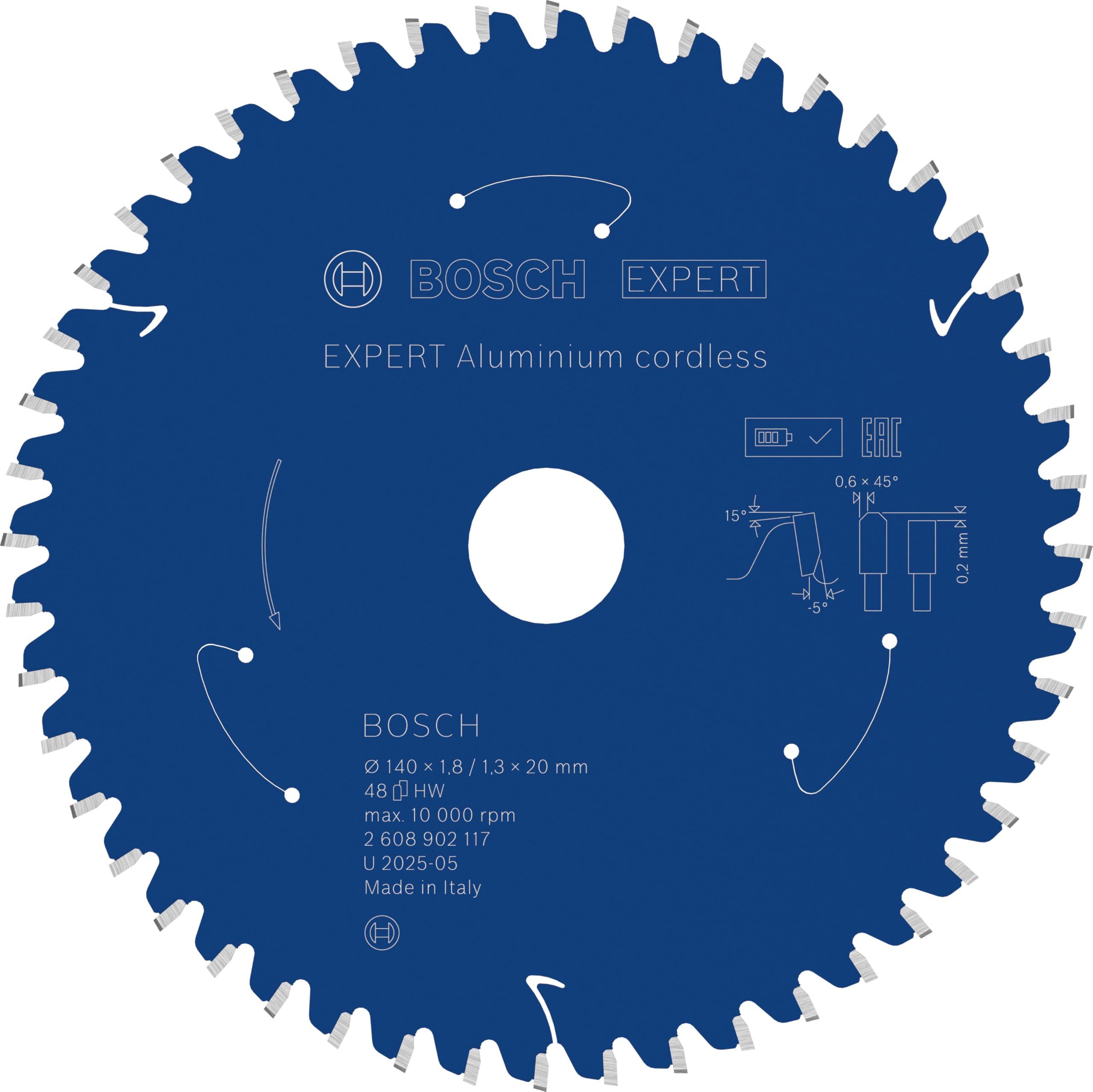 Bosch 1X Expert Aluminium Cordless Circular Saw Blade For Handheld Circular Saw (For Aluminium, Ø Mm, Professional Accessory Hand-Held Cordless Circular Saws)