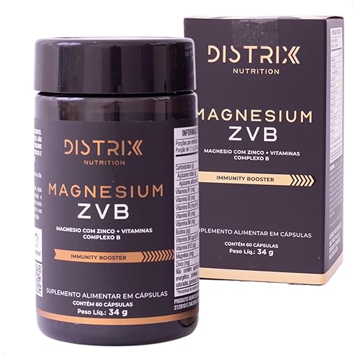 DISTRIX Magnésio Bisglicinato Premium + Zinco + Complexo B | 3 em 1 Alta Absorção | Suplemento com Vitamina B6 e B12 para Energia e Bem-Estar | 60 Cápsulas 564mg