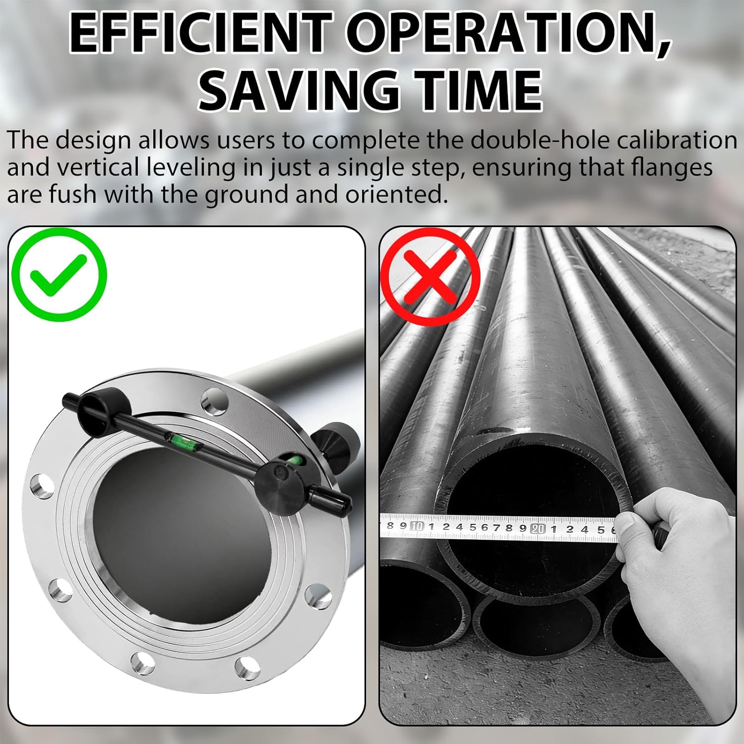 Threaded Pipe Flange Aligners，Flange Aligners Fit Flanges with Holes from 1/2" - 1-7/16" Diameter,Flange Wizard Tools with Built-in Level.