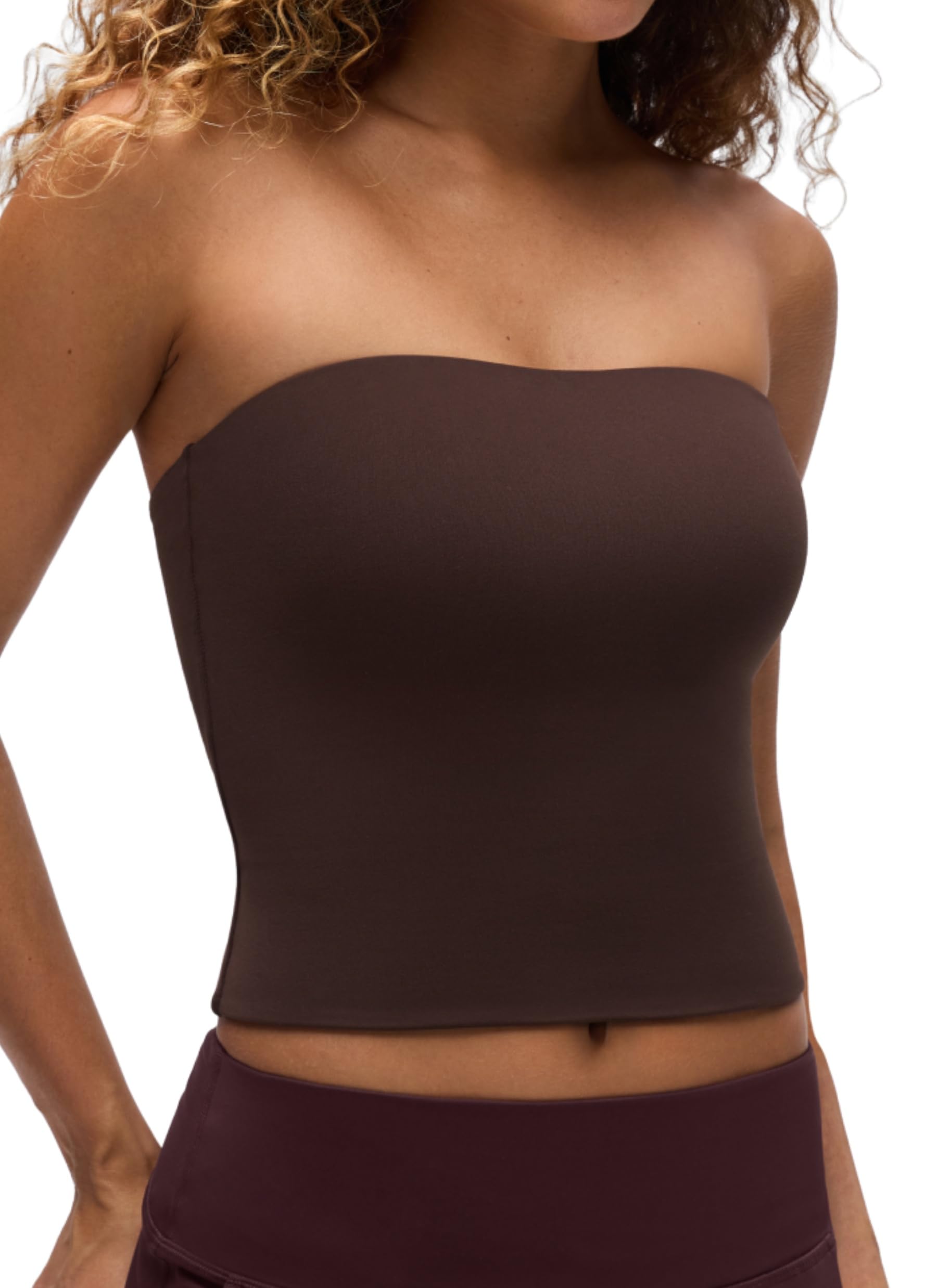CRZ YOGA Dwurzędowy top typu crop tub | Butterluxe, casualowy, wyjątkowo miękki, dopasowany, z elastycznym wykończeniem, bez ramiączek, damski