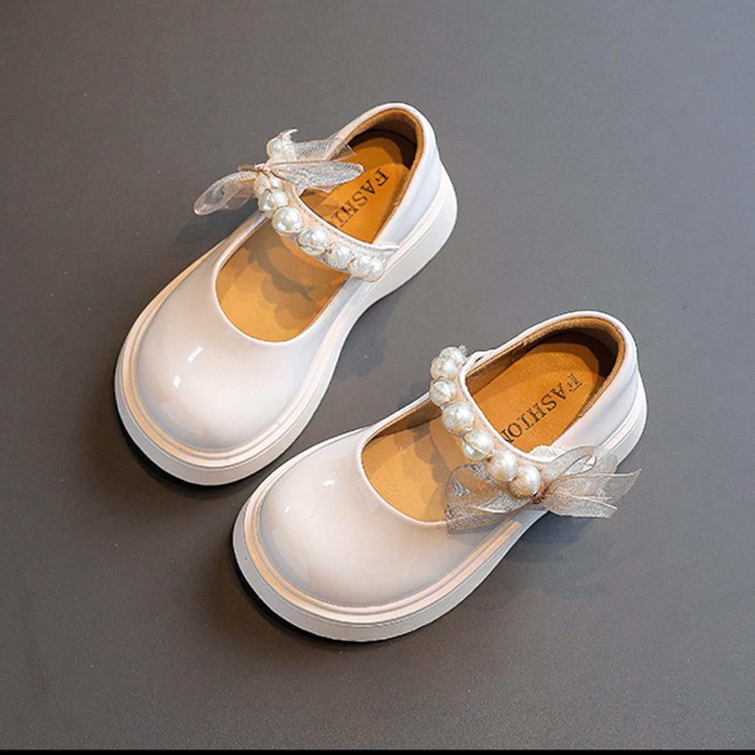 高顔値[KLIAN] ドレスシューズ 女の子 ベビーサンダル パール付き キッズシューズ 蝶結び飾り フォーマルシューズ 発表会 靴 パン ダイヤル式シューズ