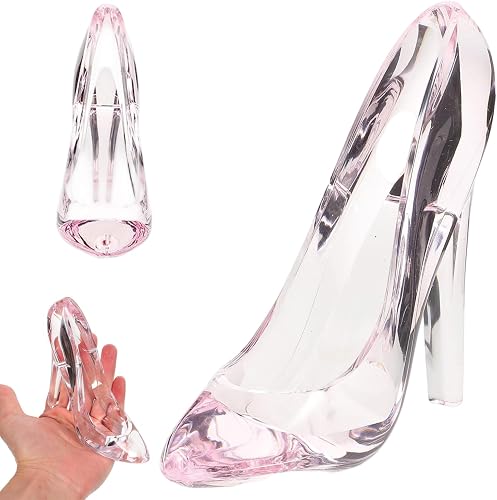 Glass Slipper High Heel Crystal Shoe Figurine, Princess Style Decorative Ornament for Birthday Party, Wedding, Table Display & Home Decor