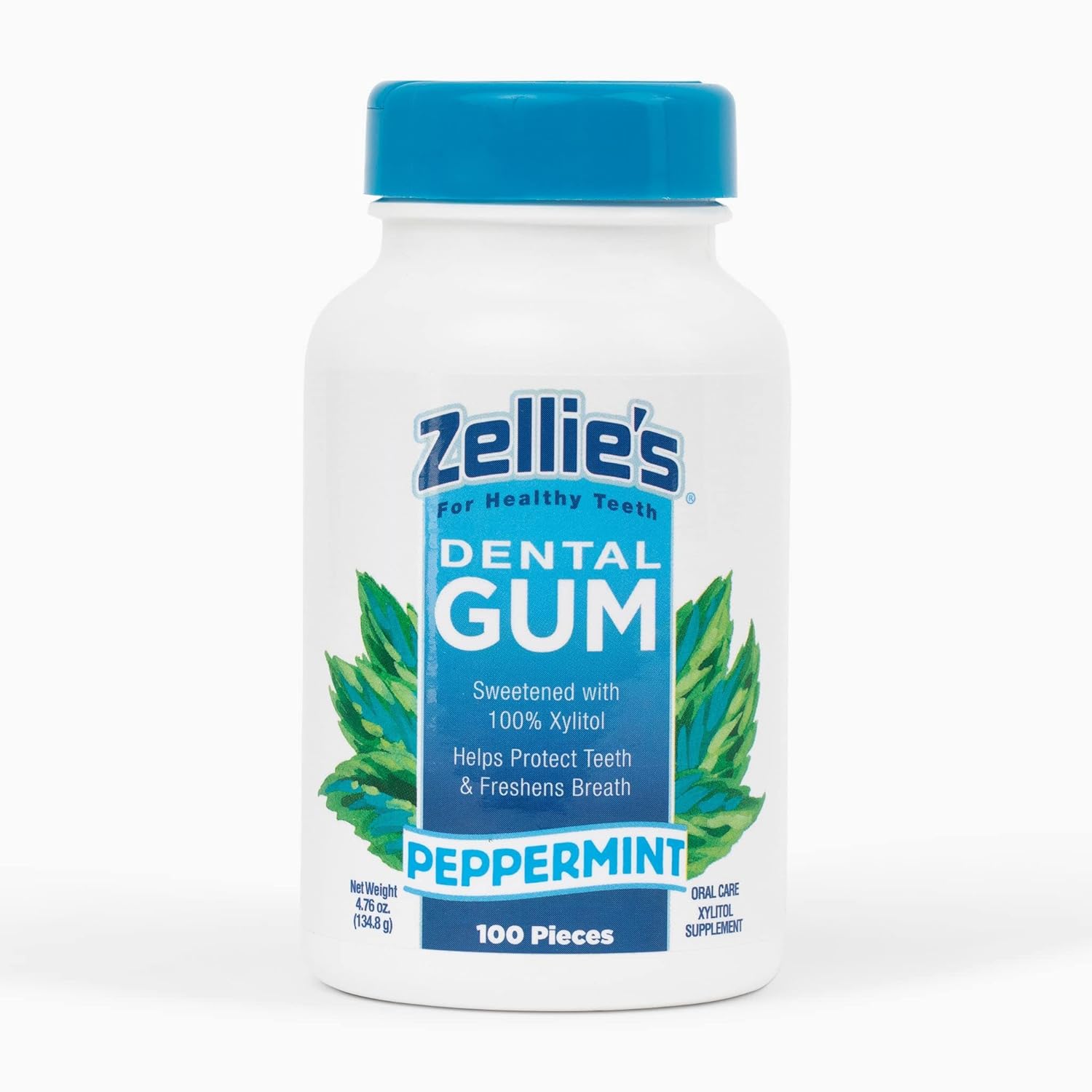 Zellie's 100 Xylitol Sugar Free Peppermint Chewing Gum